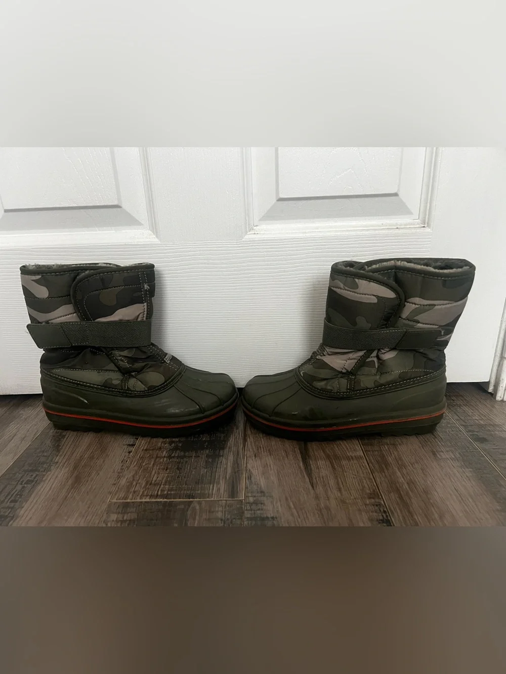 The Children's Place green camouflage kids' winter boots